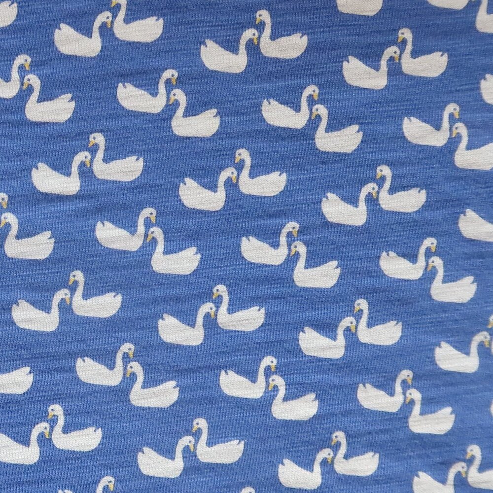 Boden Blue Swan Novelty Print Cotton Fit & Flare Dress Short Sleeve Casual 4 - Picture 5 of 7